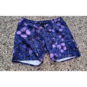 BoohooMAN | Midnight Purple | Flower | Paisley | Swim Shorts | Size XL